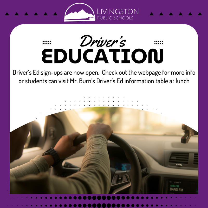 Driver's Education Sign Ups now open