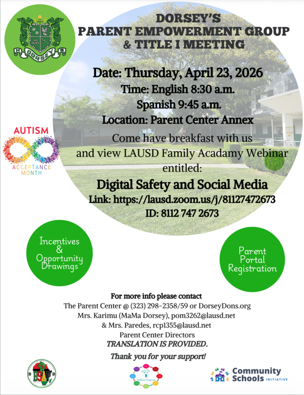 Parent Empowerment Meeting Flyer English