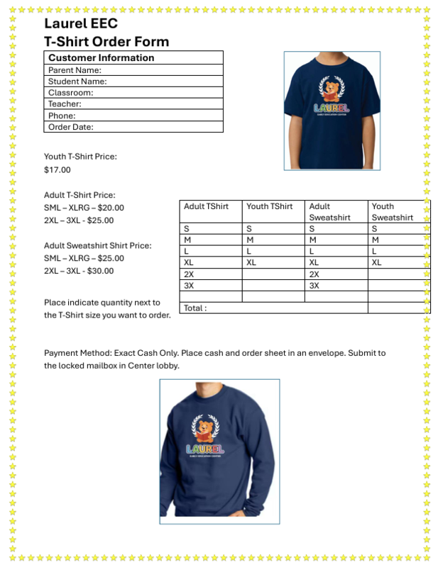 Tshirt Order Form