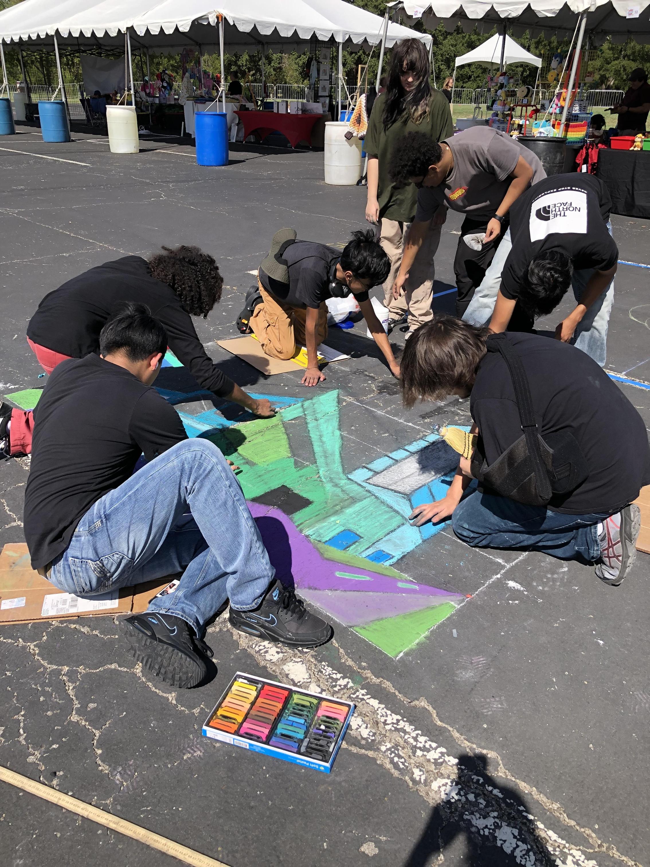 Pictures Students At Round Rock Chalk Art Festival Cedars