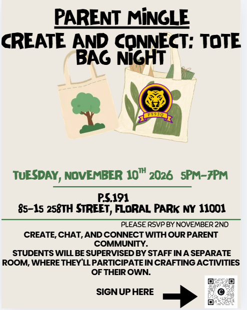 Parent Mingle-Create and connect-tote bag nite