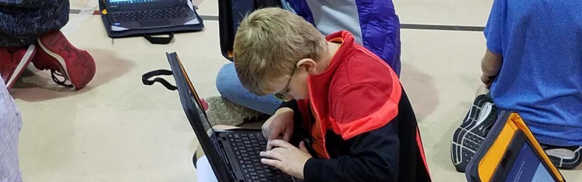 Student on computer picture