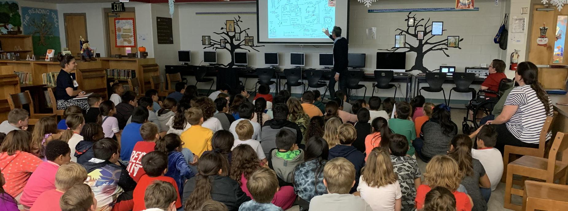Newbery Award Winning Jack Gantos came to talk to 4th Graders about the writing process!