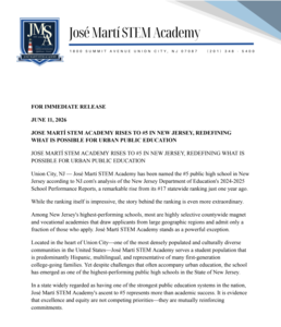 Congratulations To The José Martí STEM Academy