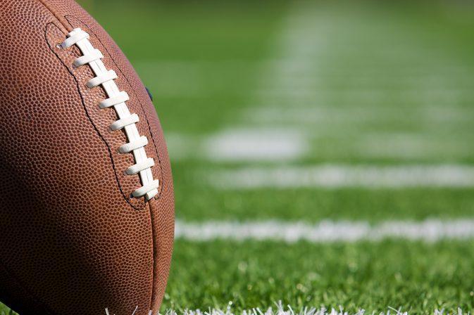 Photo of a football on a field