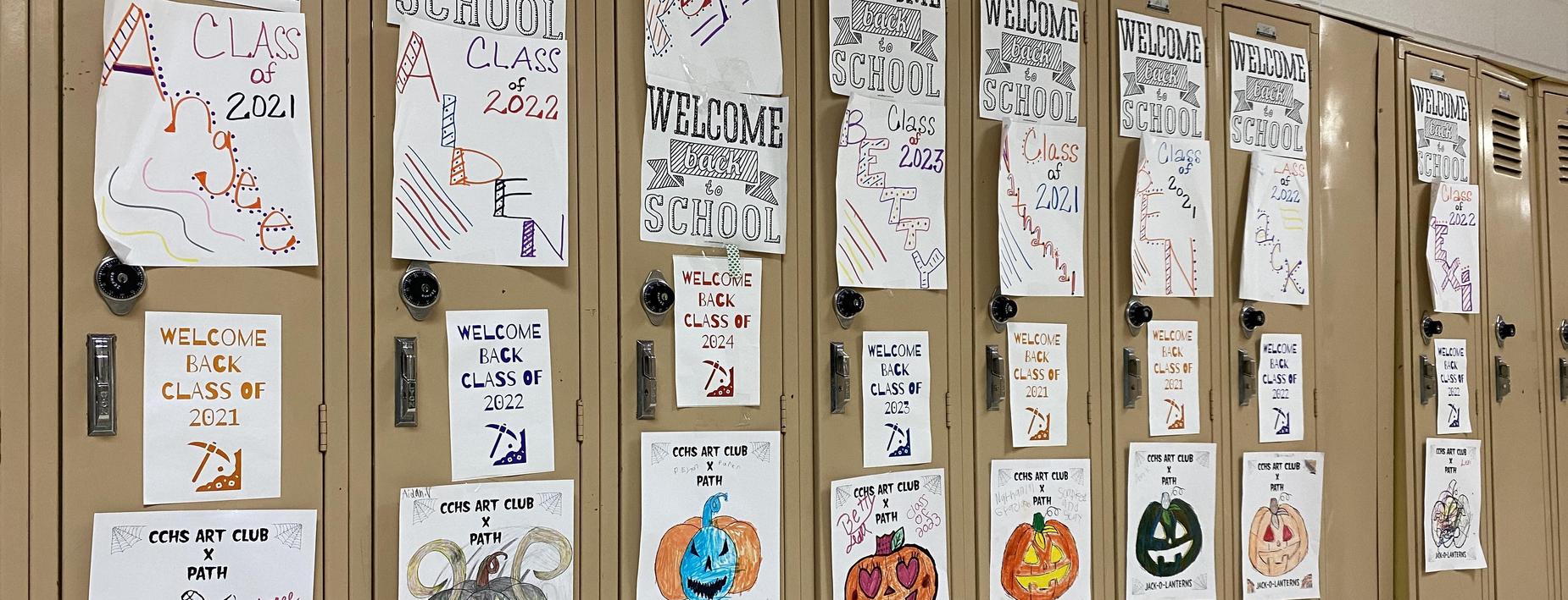 Locker decorating at the high school