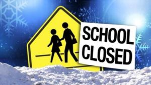 School closed sign.