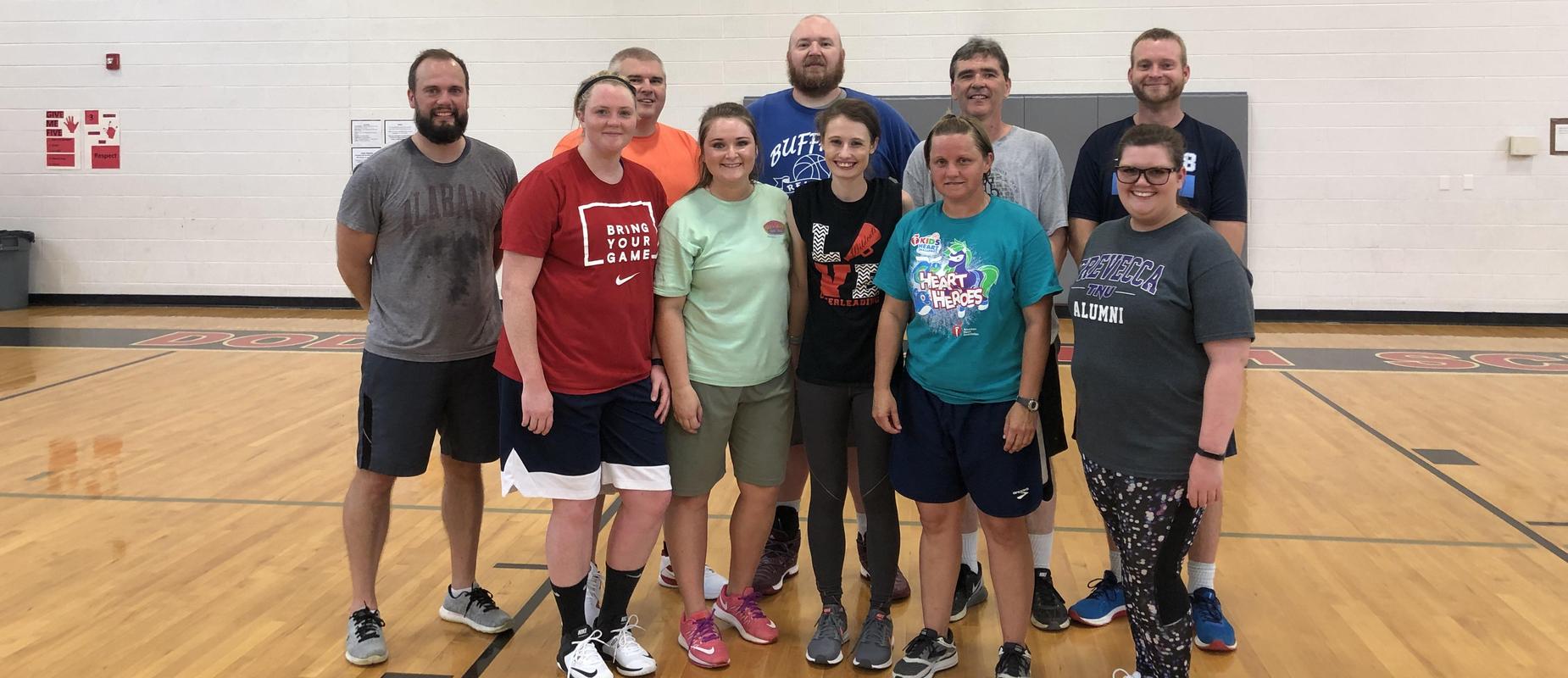 group of teachers that played in 8th grade vs Teachers basketball game