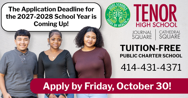 Graphic saying that the 2027-2028 application deadline is Friday, October 30.