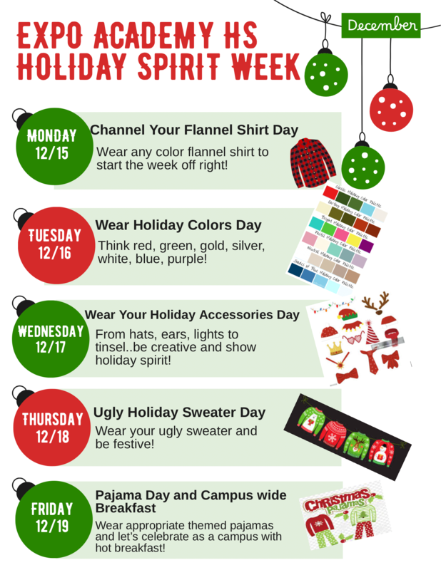 EXPO Spirit Week 12/15-12/19 Featured Photo