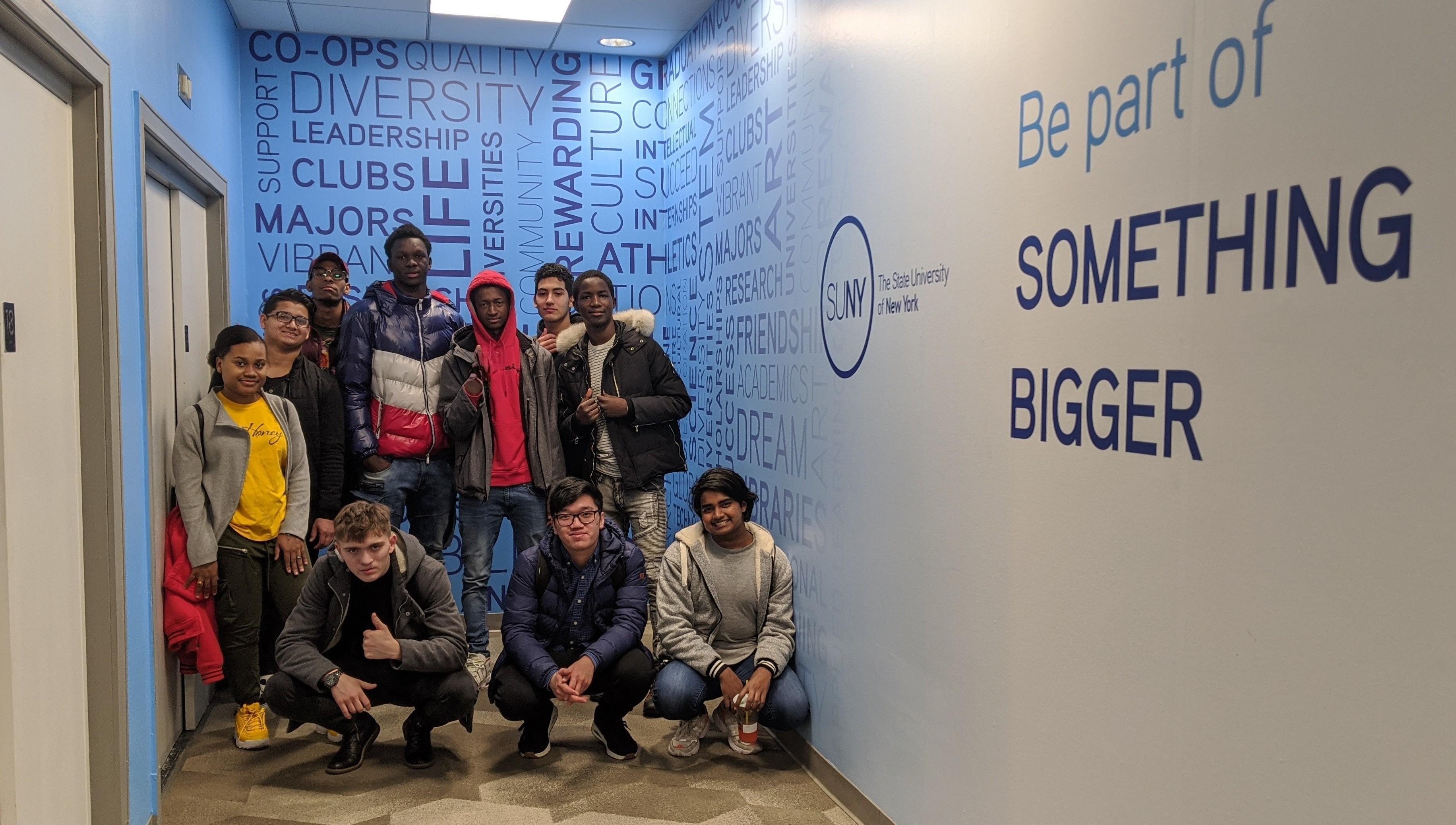 Student posing at a SUNY college trip