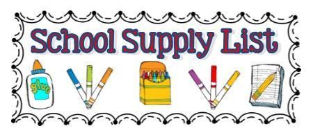 School supplies clipart