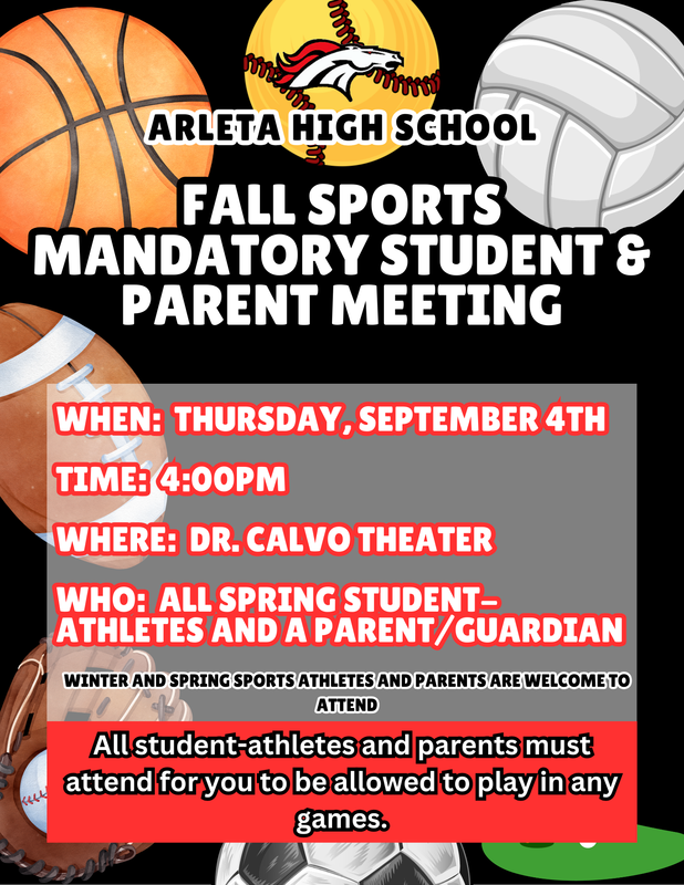 Fall Sports Mandatory Students & Parent Meeting Featured Photo