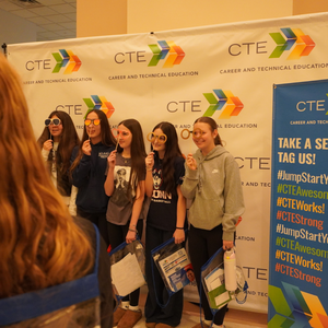 CTE Works students at photo booth