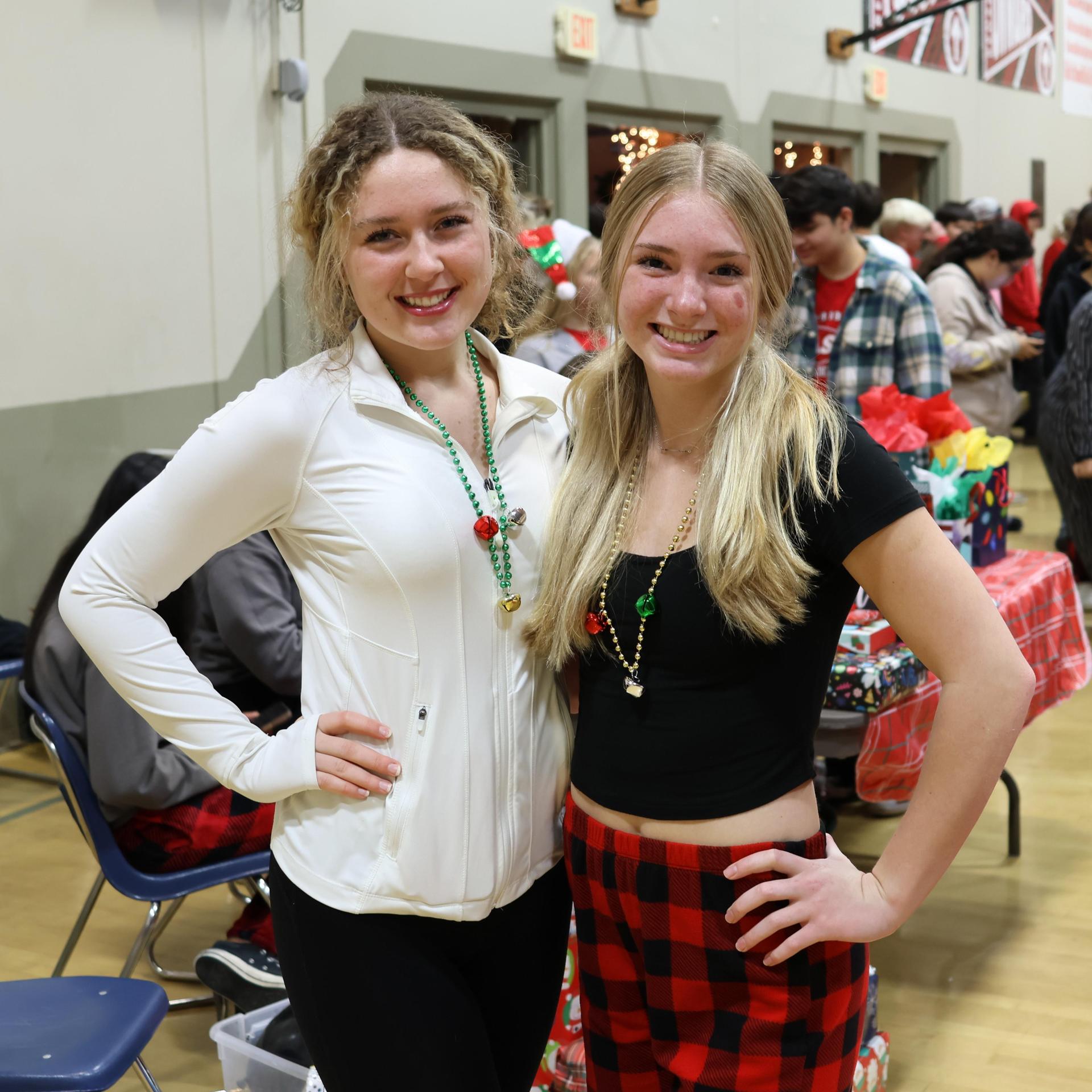 students and staff posing at the winter wishes rally