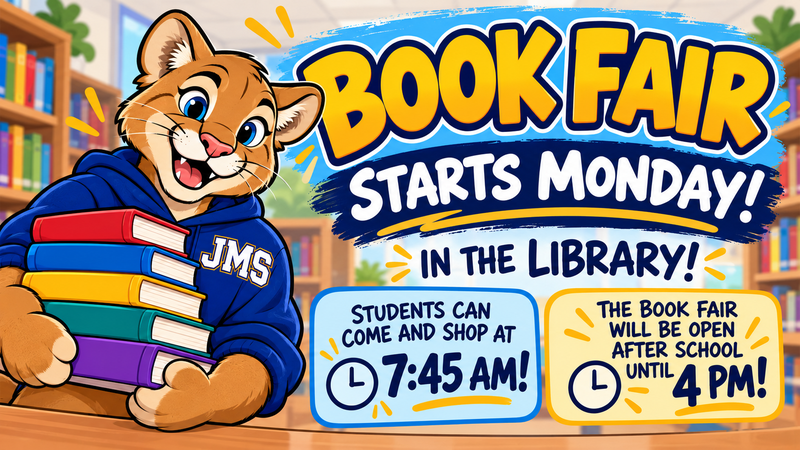 Library Book Fair Starts Monday! Open During Parent-Teacher Conferences! Thumbnail Image