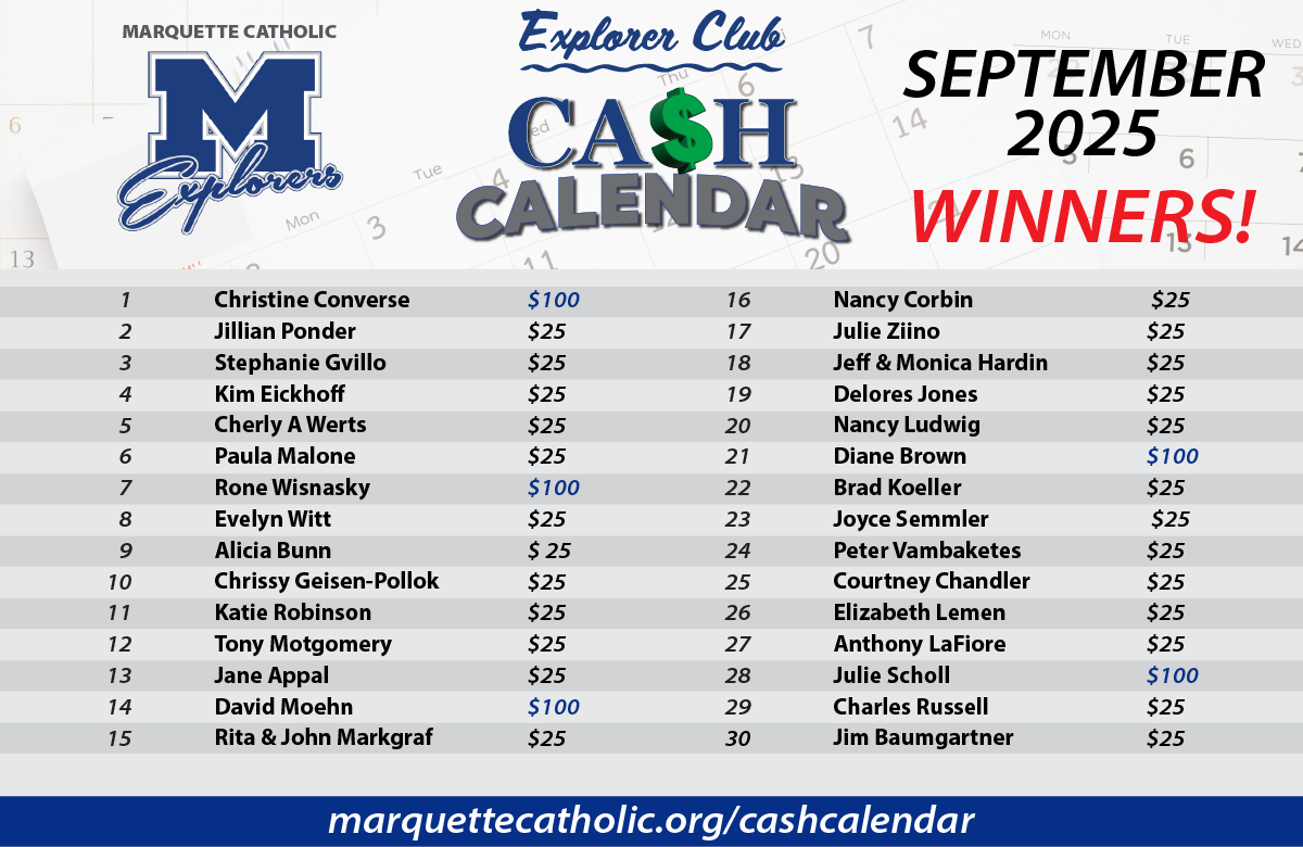 CASH CALENDAR WINNERS