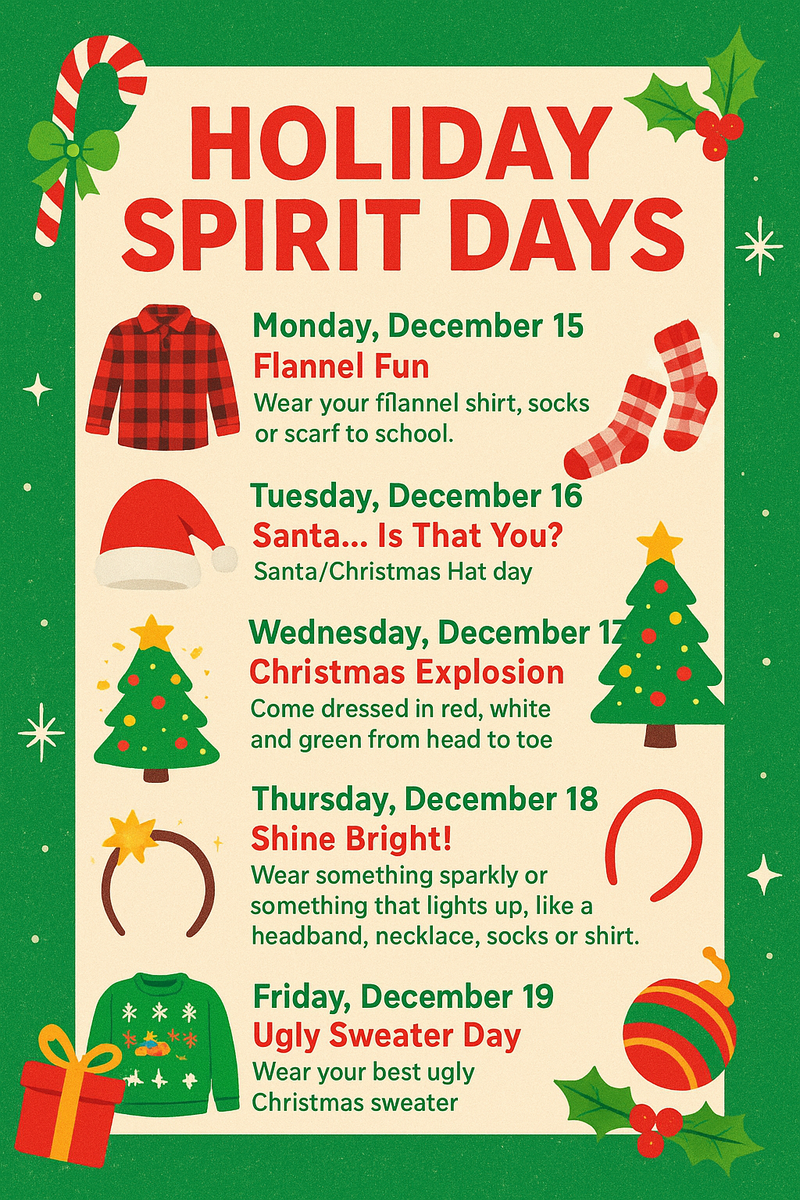 Spirit Week Calendar