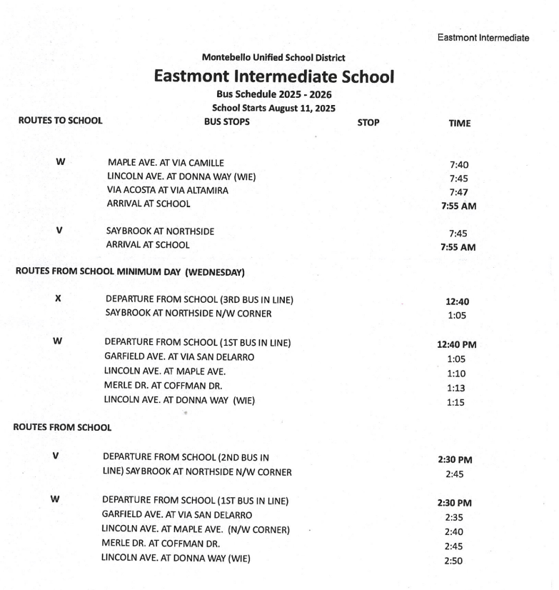 Eastmont Intermediate  Bus