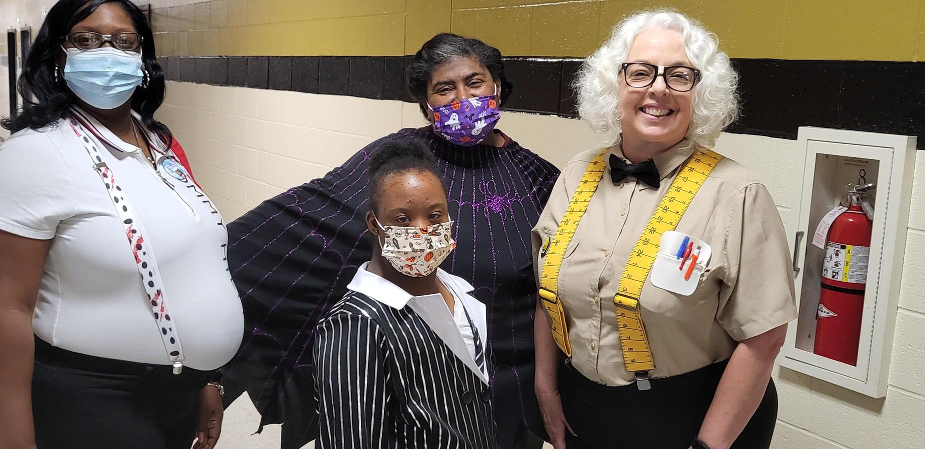 FCHS Staff and Student dressed up for Halloween