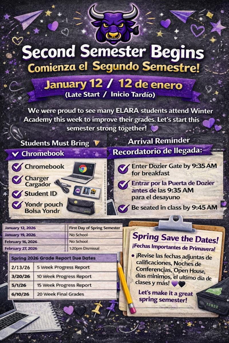 Spring Semester Save the Dates