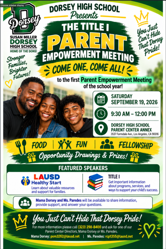 parent empowerment meeting flyer english