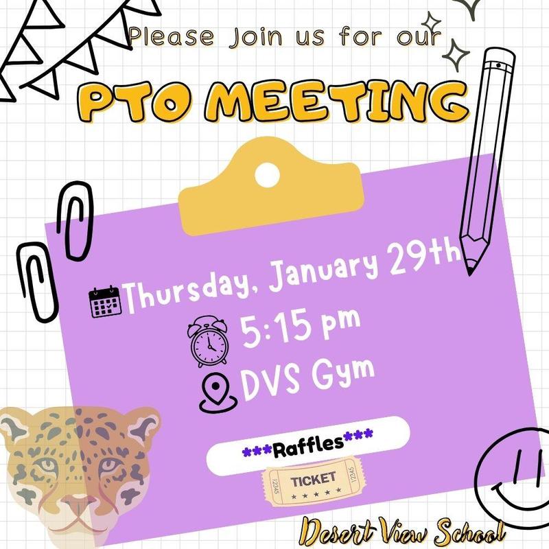 PTO Meeting Thursday, Jan. 29th