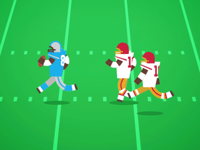 Football players running
