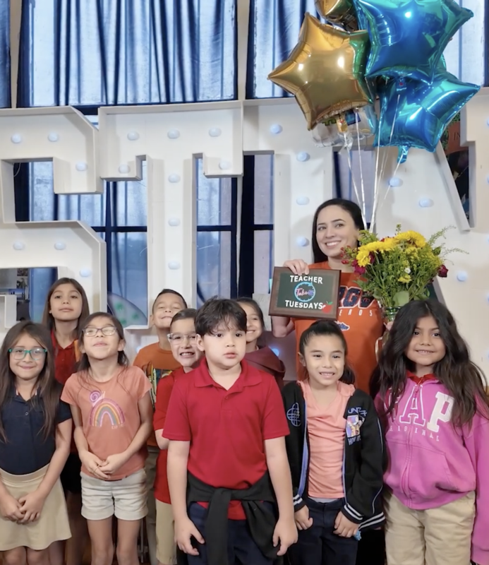 Austin Elementary Teacher with her students