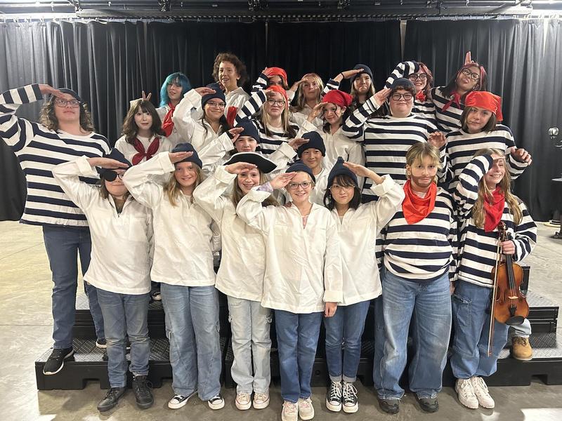 Student actors posing after their peformance.