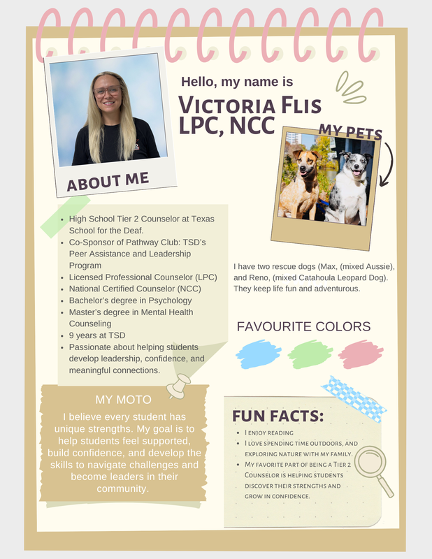 Introduction of Victoria Flis highlighting her background and pets.