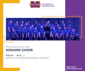 promo graphic - MJH honors choir - ISSMA org contest March 2026