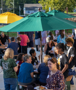 Families meeting for a BBQ at DVFriends