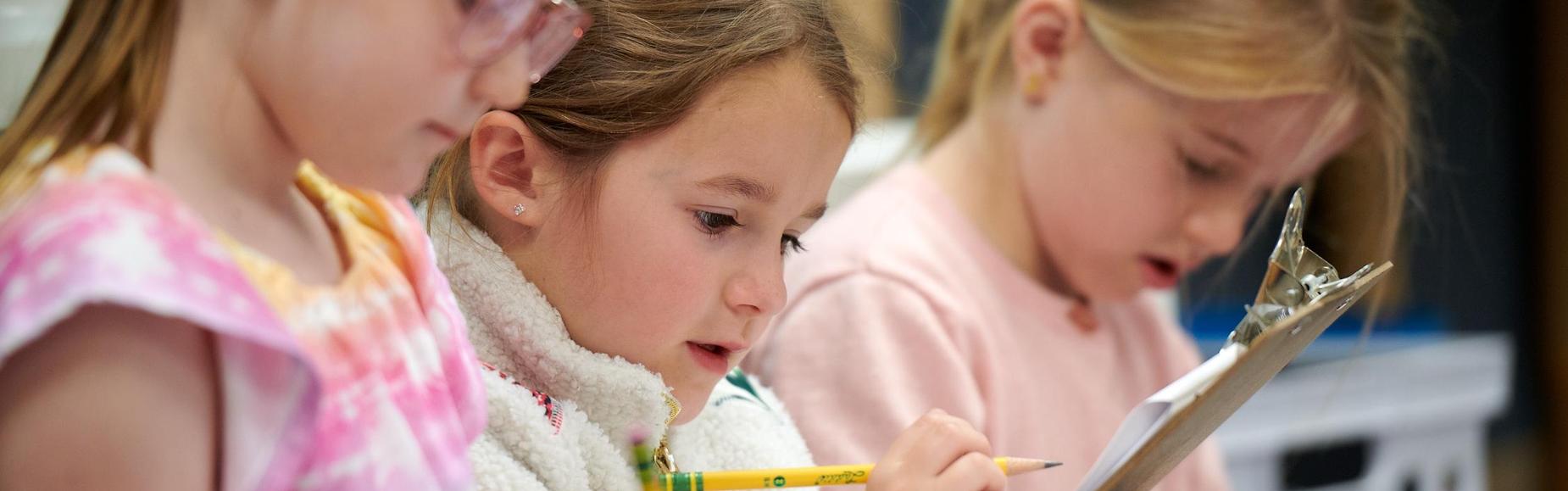 Lower school students working together