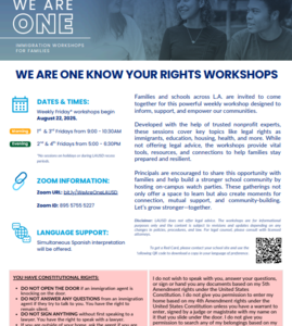 We are One Parent Workshop