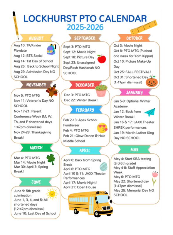 Lockhurst PTO calendar 25/26