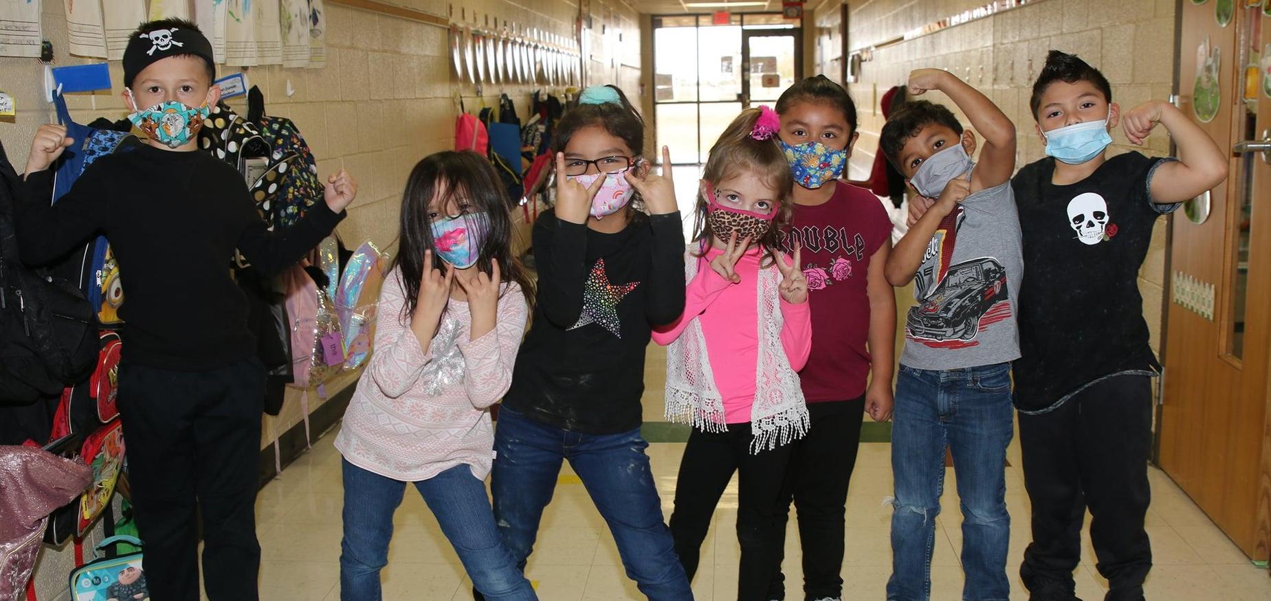 students showing off rock attire