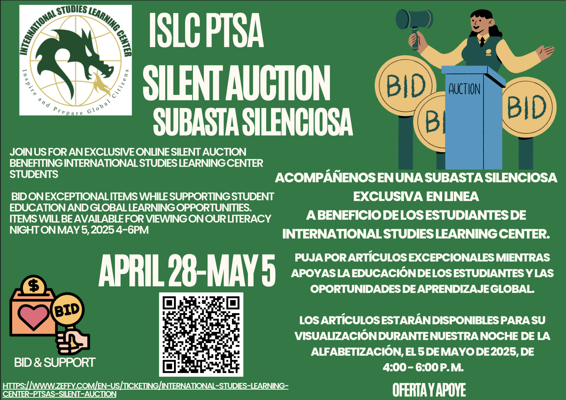 ISLC PTSA Silent Auction Flyer