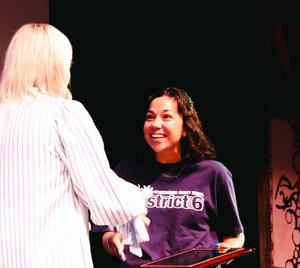 Teacher of the Year Greeted by Board Chairwoman Christie Johnson