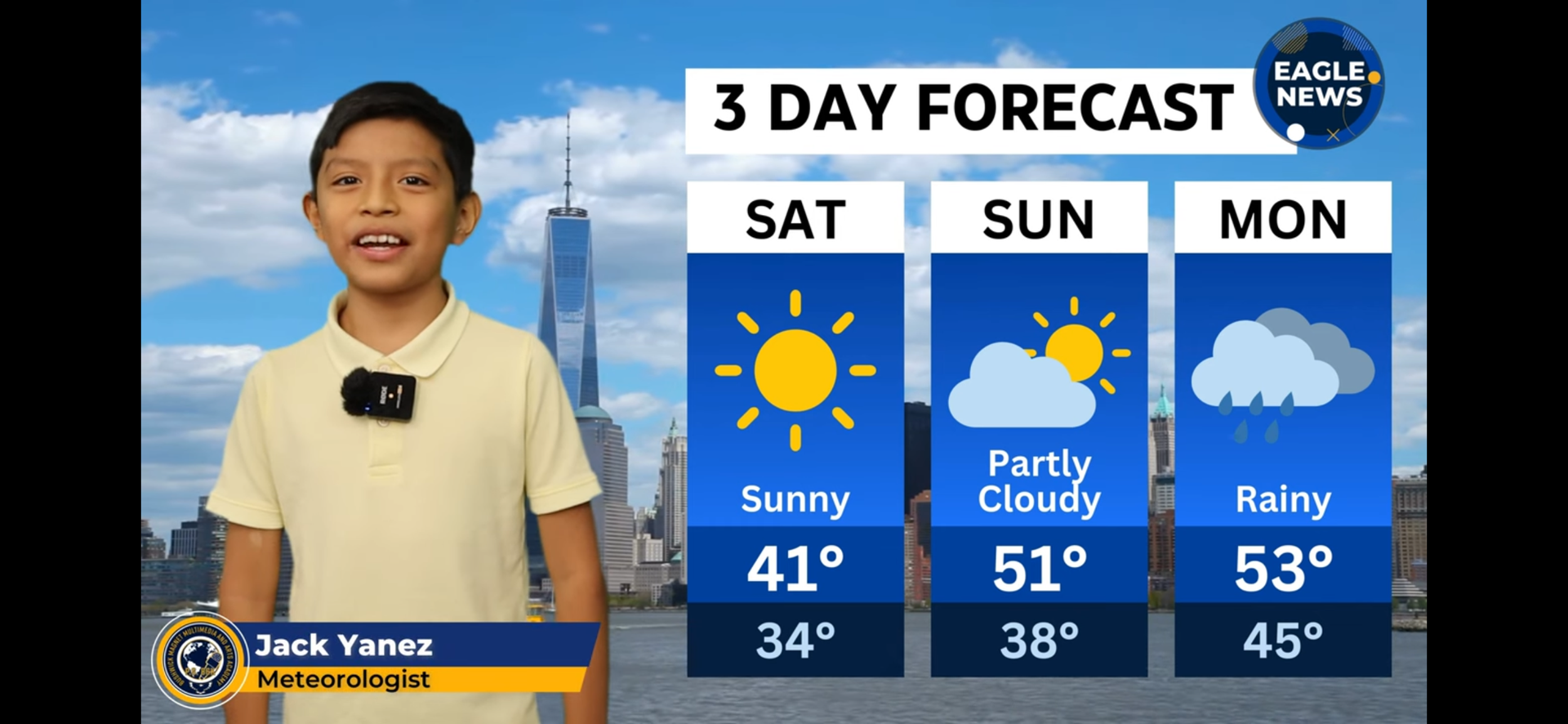 student sharing the weather