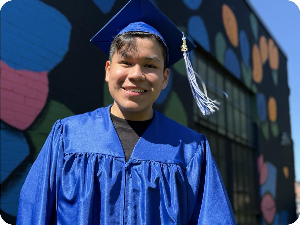 Student in Cap and Gown