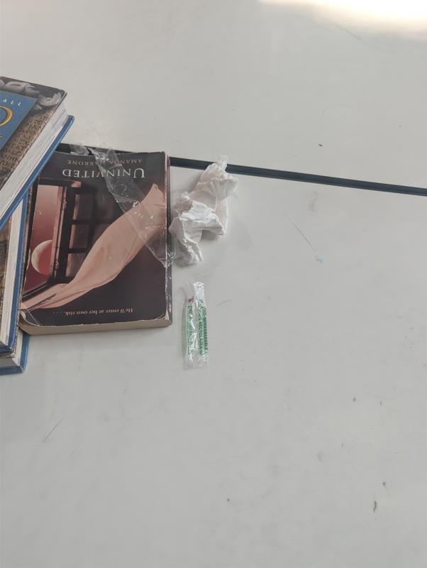 trash on table
