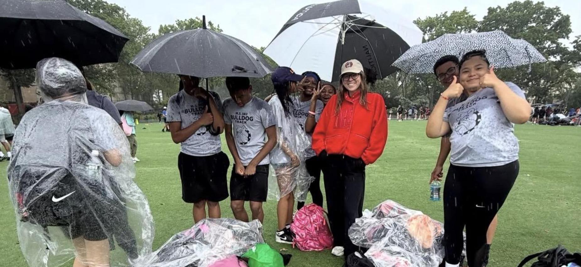 Track team at a Meet.
