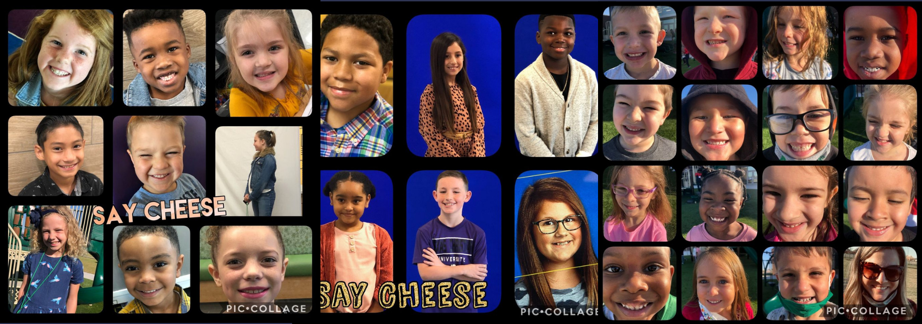 collage of students smiling