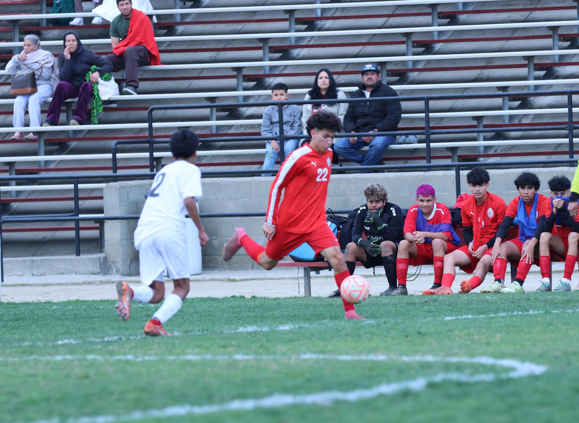junior varsity boys playing soccer against washington union