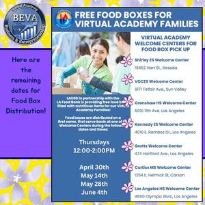Free Food Boxes for Virtual Academy Families Post