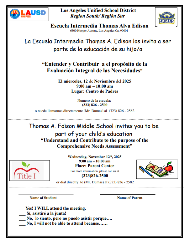 Los Angeles Unified School District Region South/ Región Sur Featured Photo