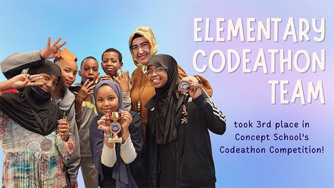 Elementary Codeathon Team took 3rd place in Concept School's Codeathon Competition