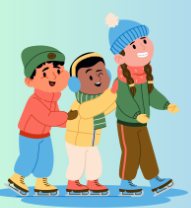 3 kids ice skating