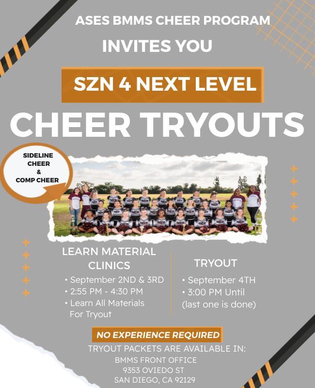 Cheer tryout Information
